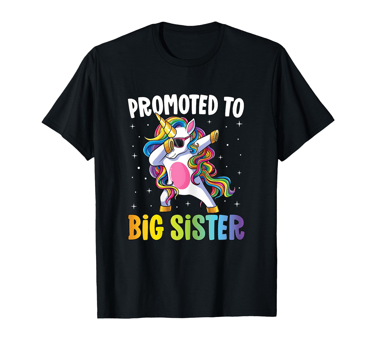 Promoted to Big Sister Girls Dabbing Unicorn Older Sister T-Shirt