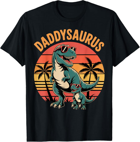 Daddysaurus Retro Dinosaur Design T-Shirt