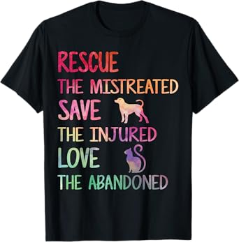 RESCUE SAVE LOVE PET Animal Shelter Volunteer Appreciation T-Shirt