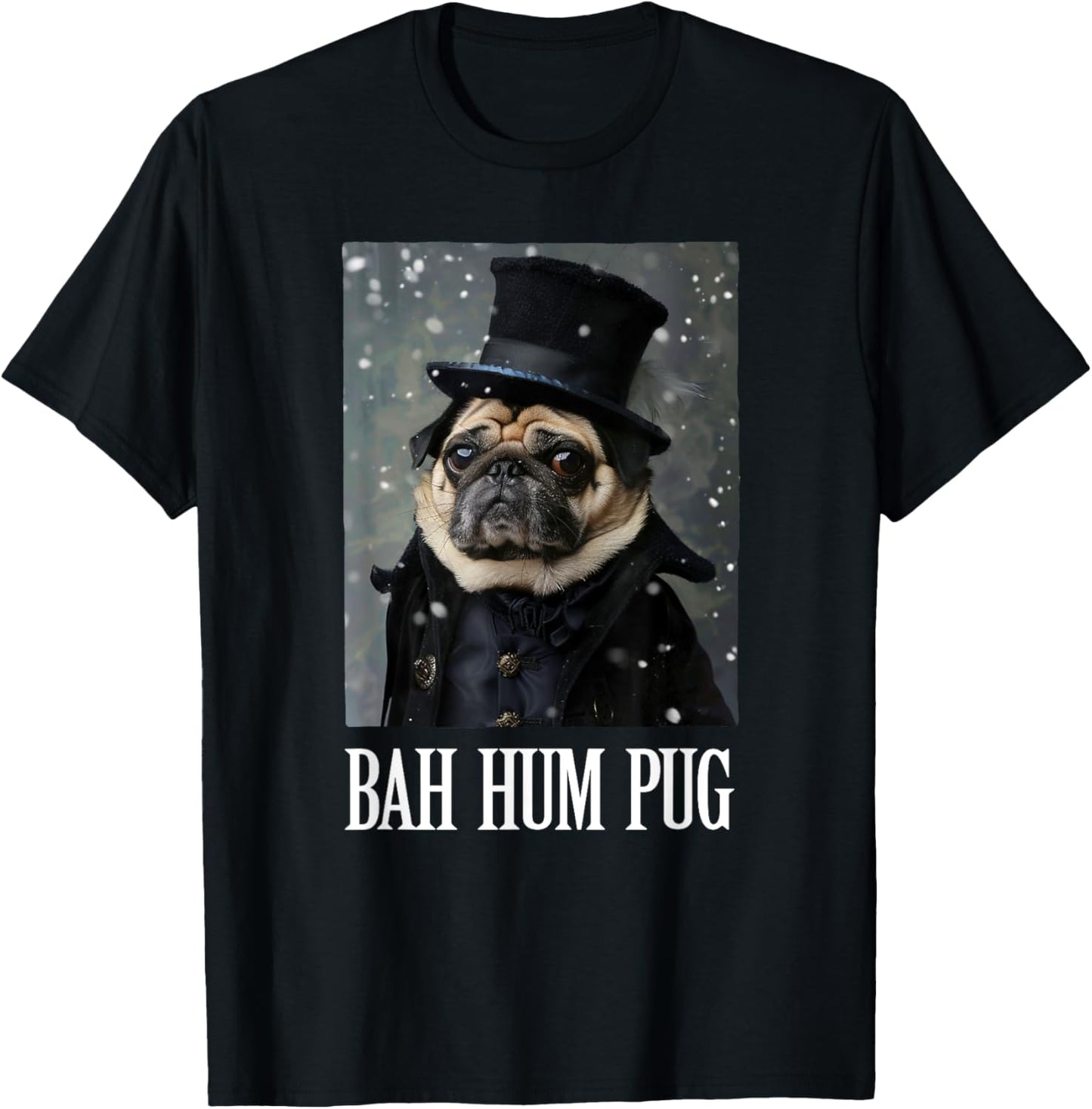 Funny Dog Bah Hum Pug Christmas Pet Holiday Photo Humbug Bug T-Shirt