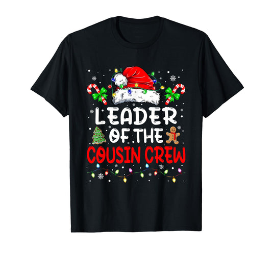 Leader of the Cousin Crew Pajamas Family Matching Xmas T-Shirt