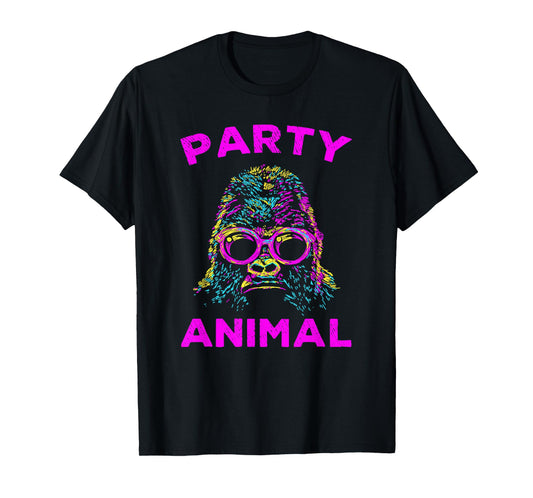 Cute Gorilla Party Animal Lover Colorful Monkey T-Shirt