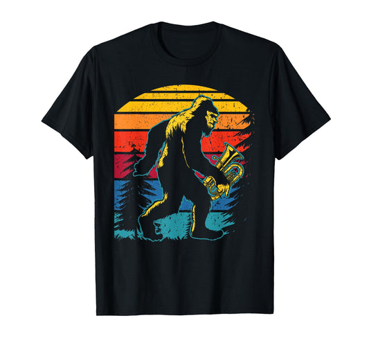 Bigfoot Lover Tuba Player Musical Instrument Musician T-Shirt