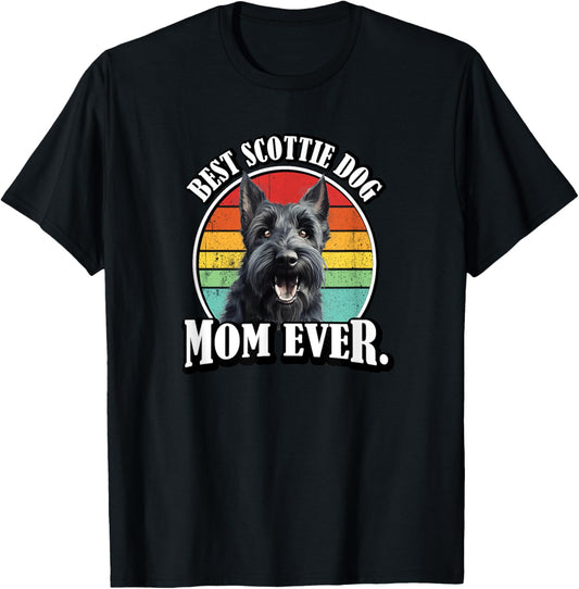Cute Retro Vintage Mom Scottish Terrier Lover T-Shirt