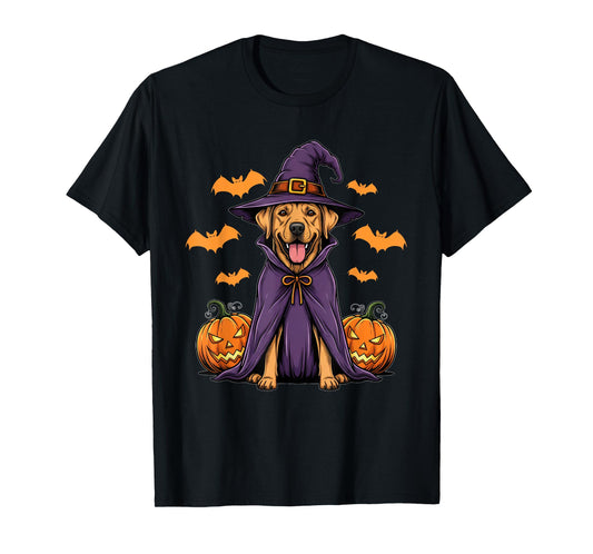 Labrador Retriever Dog Witch Halloween Pumpkin Costume T-Shirt