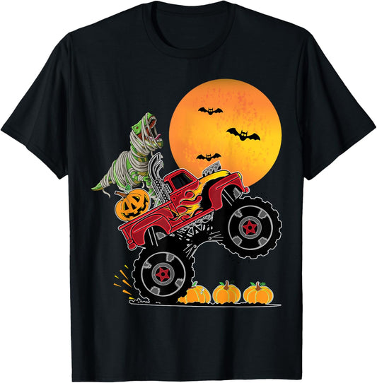 Dino Boys Halloween Monster Truck Dinosaur T rex Kid Toddler T-Shirt