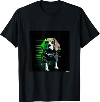 Cyberpunk Beagle | Funny Robot Dog Men Women cute distopic T-Shirt