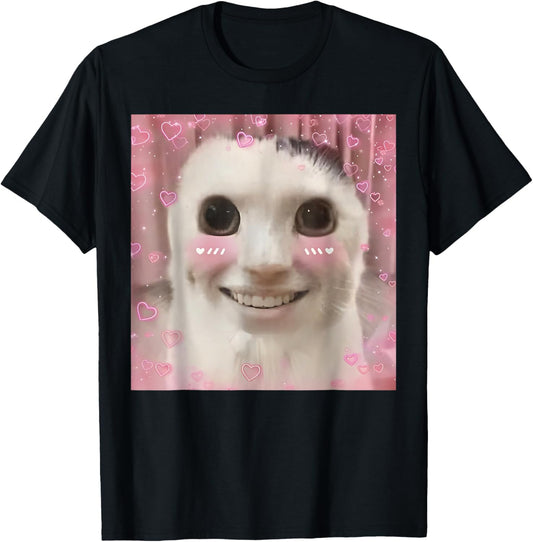 Goofy Ahh Cat Meme Dank Cursed Weirdcore Funny Dank Meme T-Shirt