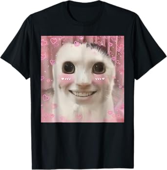 Goofy Ahh Cat Meme Dank Cursed Weirdcore Funny Dank Meme T-Shirt