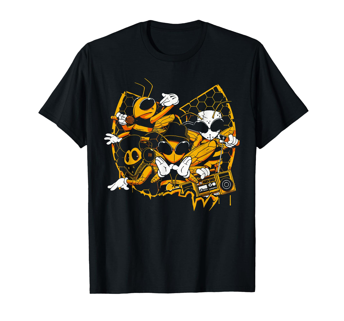 Hip Hop Old School Rap Music Lover Bees Funny T-Shirt