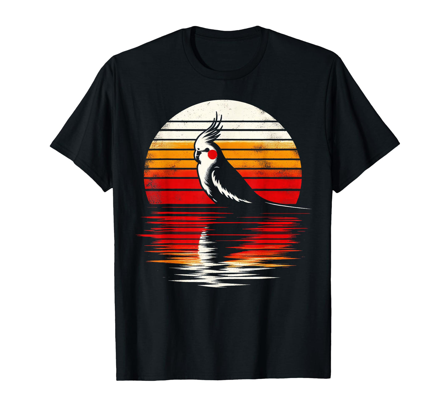 Cockatiel Bird Sunset Retro Style Safari Vintage 70s T-Shirt
