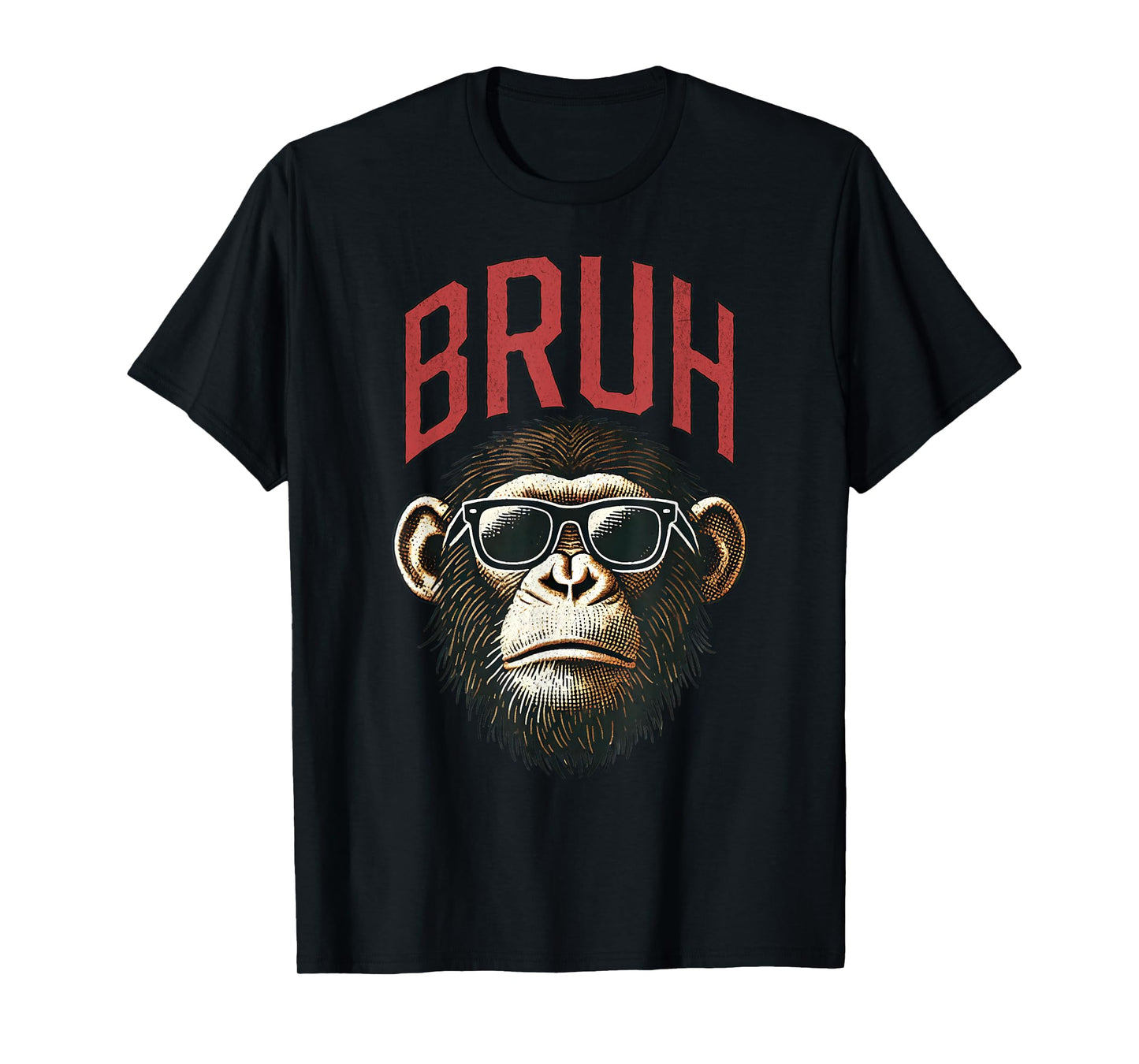 Vintage Style Bruh Chimpanzee Funny Boys Kids Teen Sayings T-Shirt