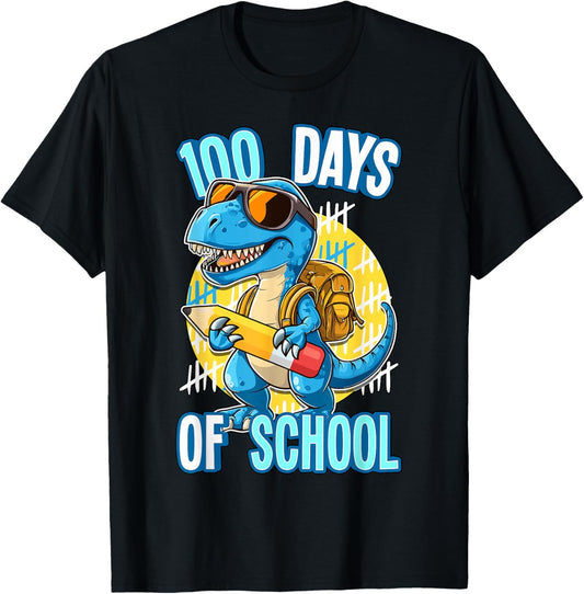 100 Days Of School Trex 100th Day of School Dino Dinosaur T-Shirt