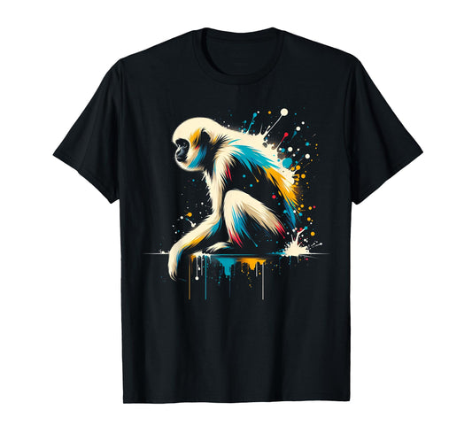 Gibbon Minimalist and Vibrant Style Christmas Birthday T-Shirt