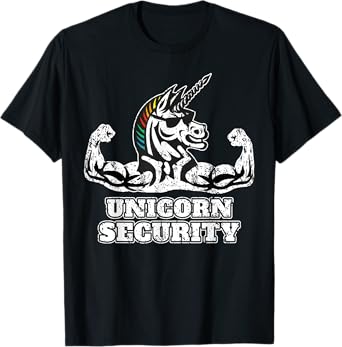 Muscular I Funny Unicorn I Unicorn Security T-Shirt