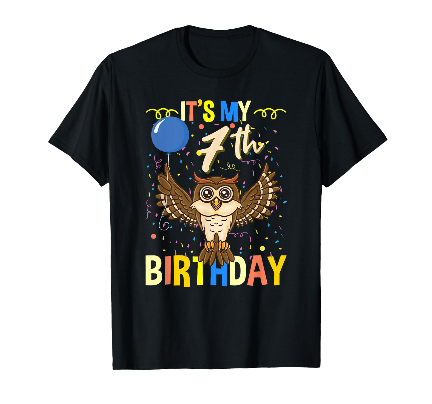 Its My 7th Birthday Owl Bird T-Shirt