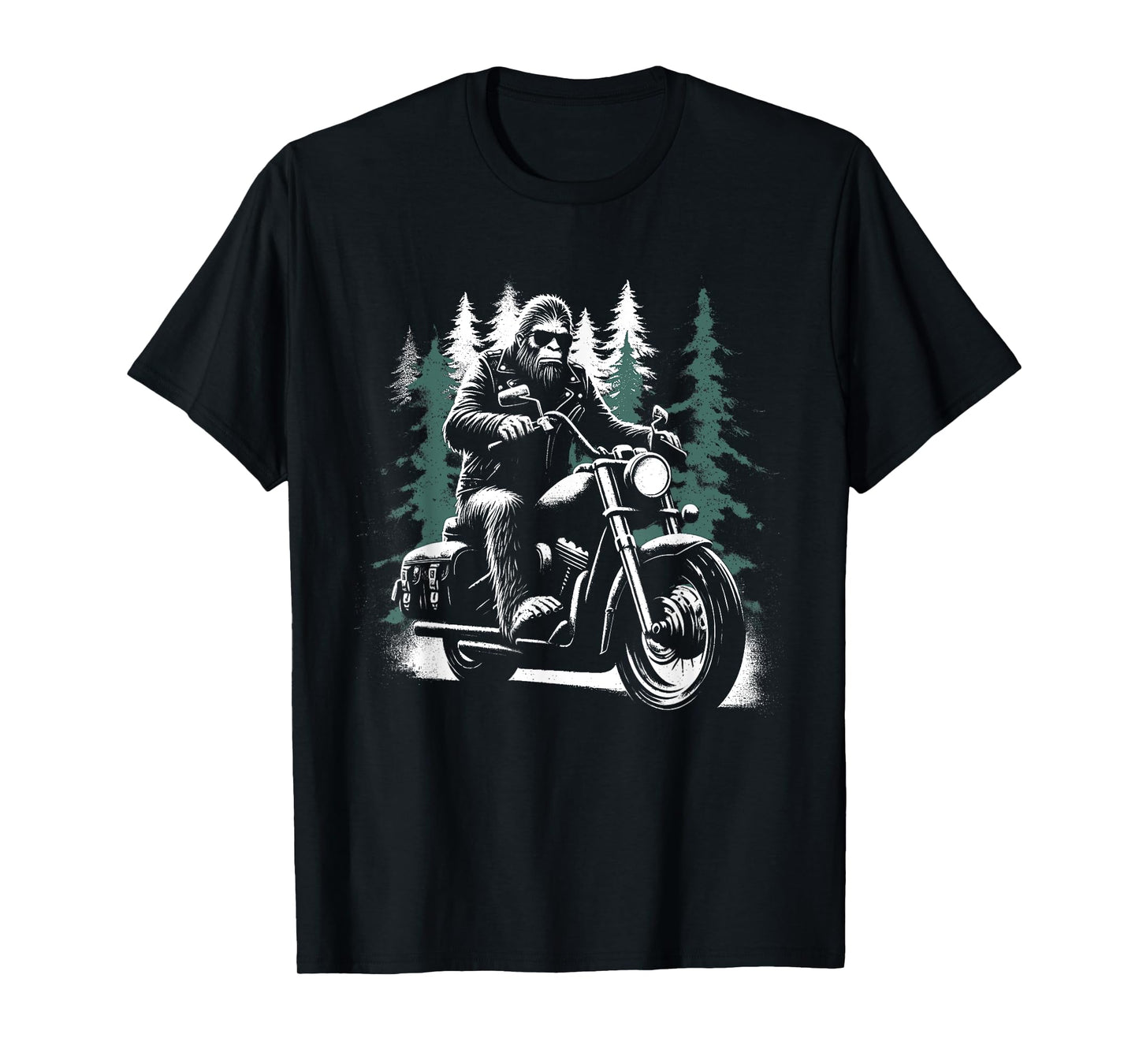 Bigfoot Motorcycle Biker - Funny Bigfoot Sasquatch Lover T-Shirt