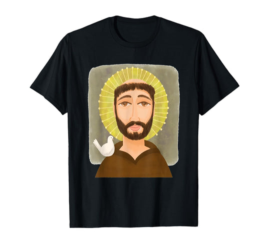 St Francis of Assisi Art Patron Saint of Animals Catholic T-Shirt