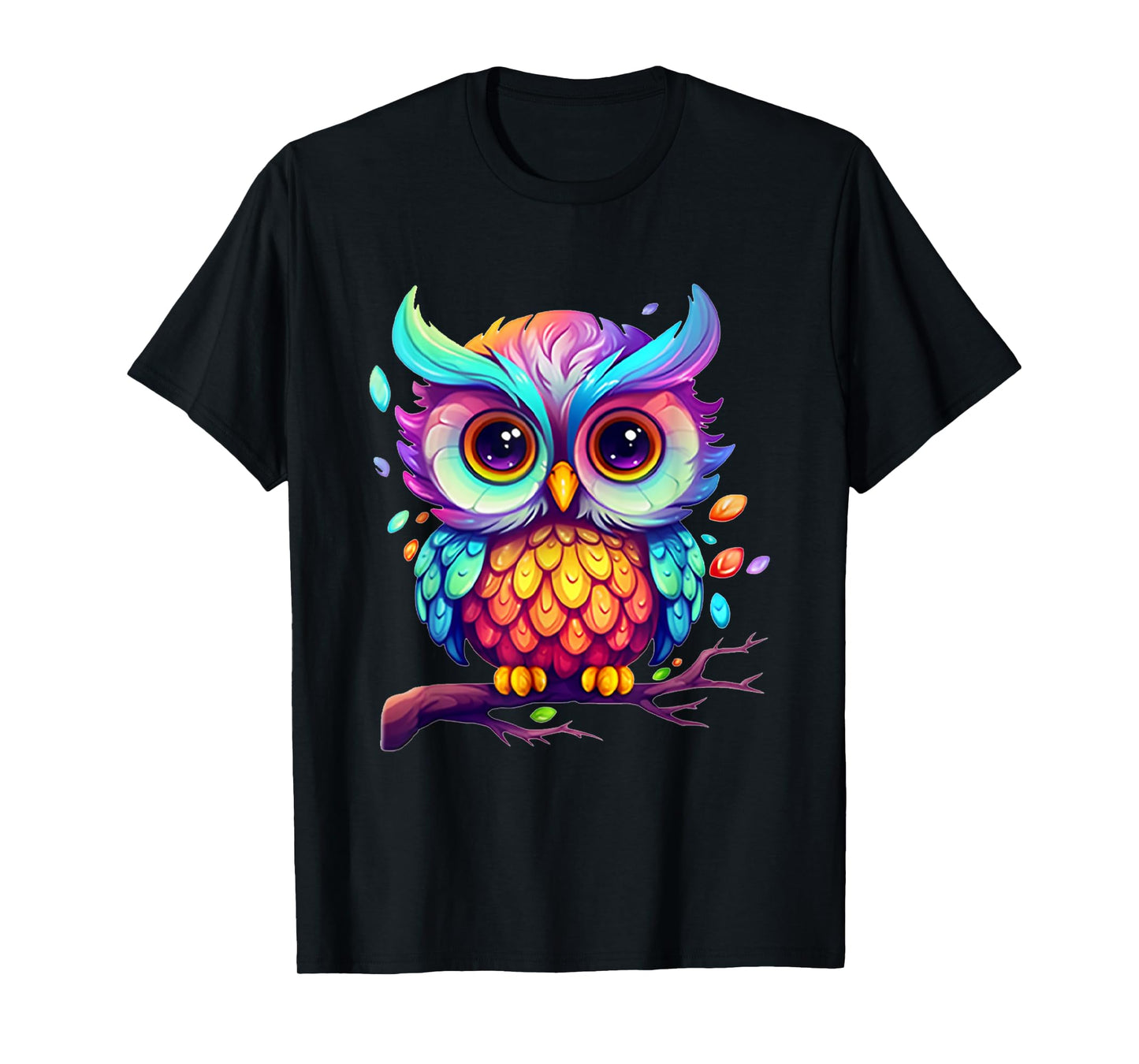 Cute Colorful Owl Art For Men Women Kids Boys Girls Owl T-Shirt