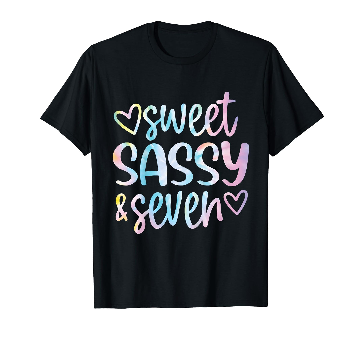 Tie Dye Sweet Sassy and Seven 7th Birthday Girls 7 Years Old T-Shirt