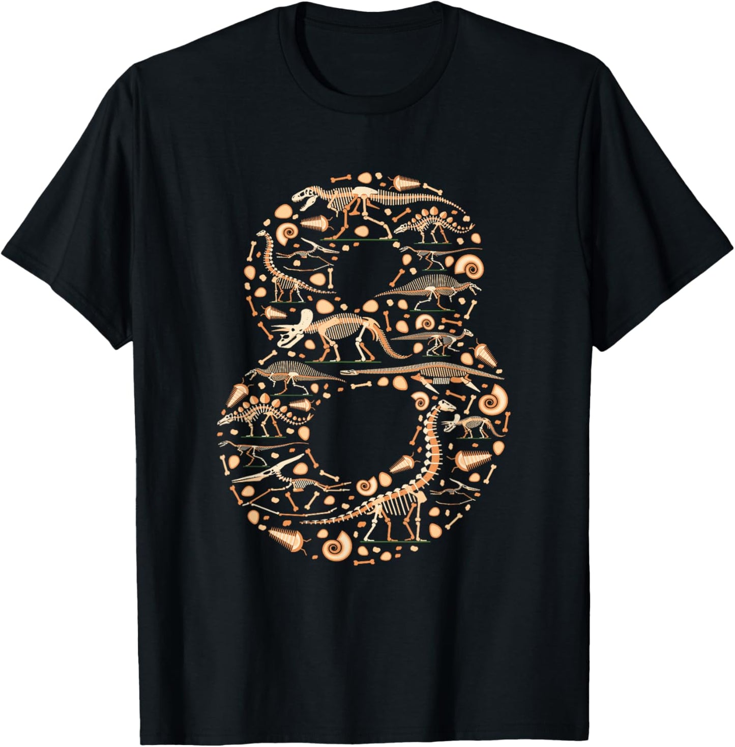 Dinosaur 8th birthday Boy Girl 8 year old Paleontologist T-Shirt