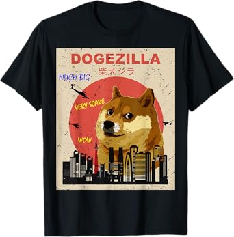 Large Shiba inu Dog Dogezilla T-Shirt