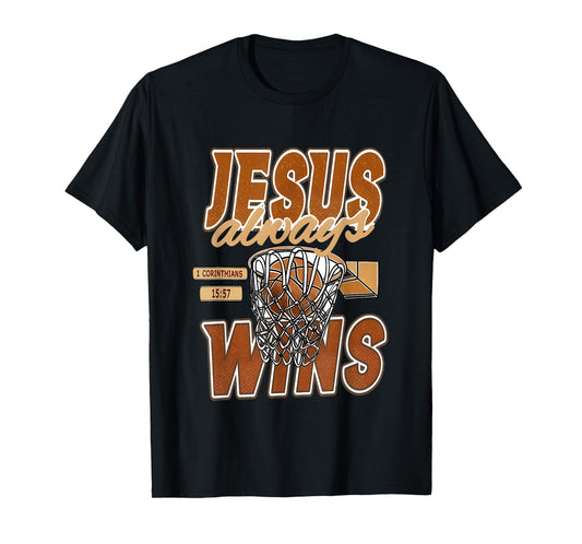Vintage Jesus Christian Playing Basketball Gift For Men Boys T-Shirt