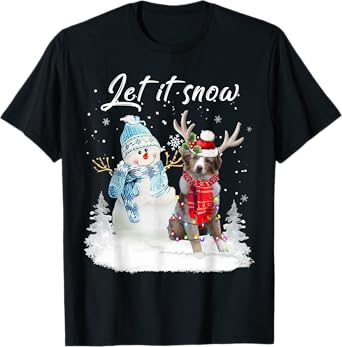 Australian Shepherd Santa Dog Christmas Snowman Xmas Pajama T-Shirt
