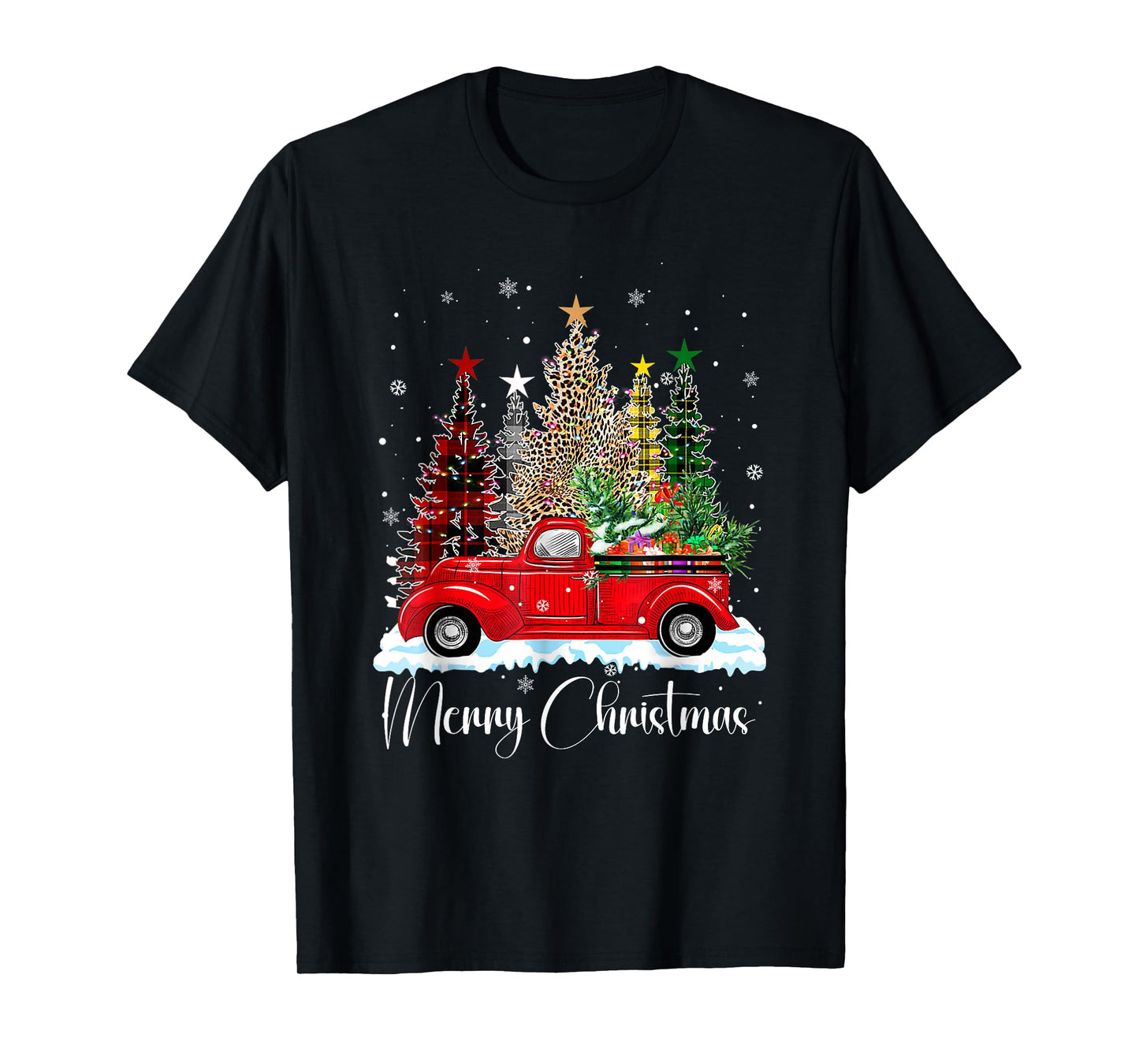 Vintage Merry Christmas Red Truck Old Fashioned Christmas T-Shirt