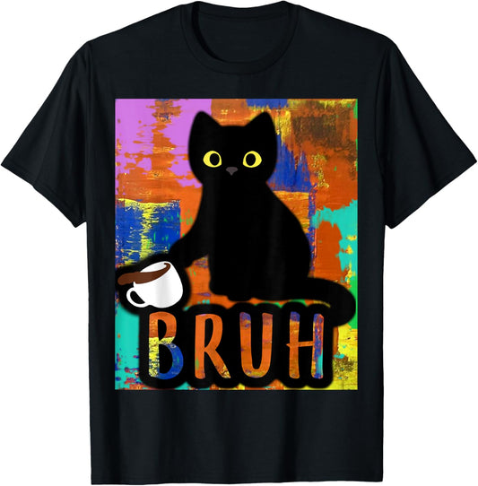 Vintage Cat Bruh Colorful, Boy Girl Funny Unisex-Kids T-Shirt