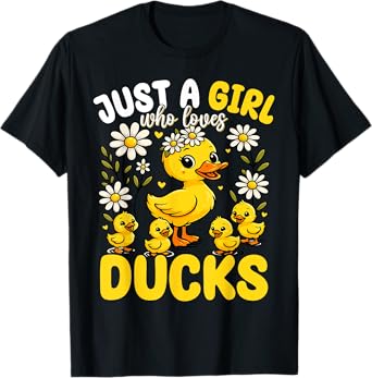 Cute Duck Lover Girls Kids Just A Girl Who Loves Ducks T-Shirt