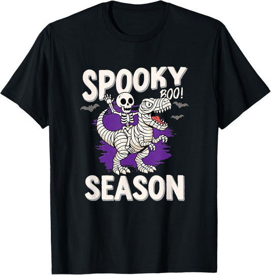 Halloween Spooky Season Dinosaur Skeleton Mummy T-Shirt