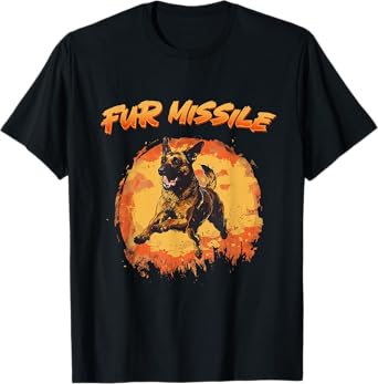 Funny Belgian Malinois Shirt - "fur missile shirt" T-Shirt