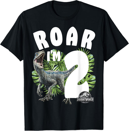 Jurassic World Birthday Raptor Roar I'm 2 T-Shirt