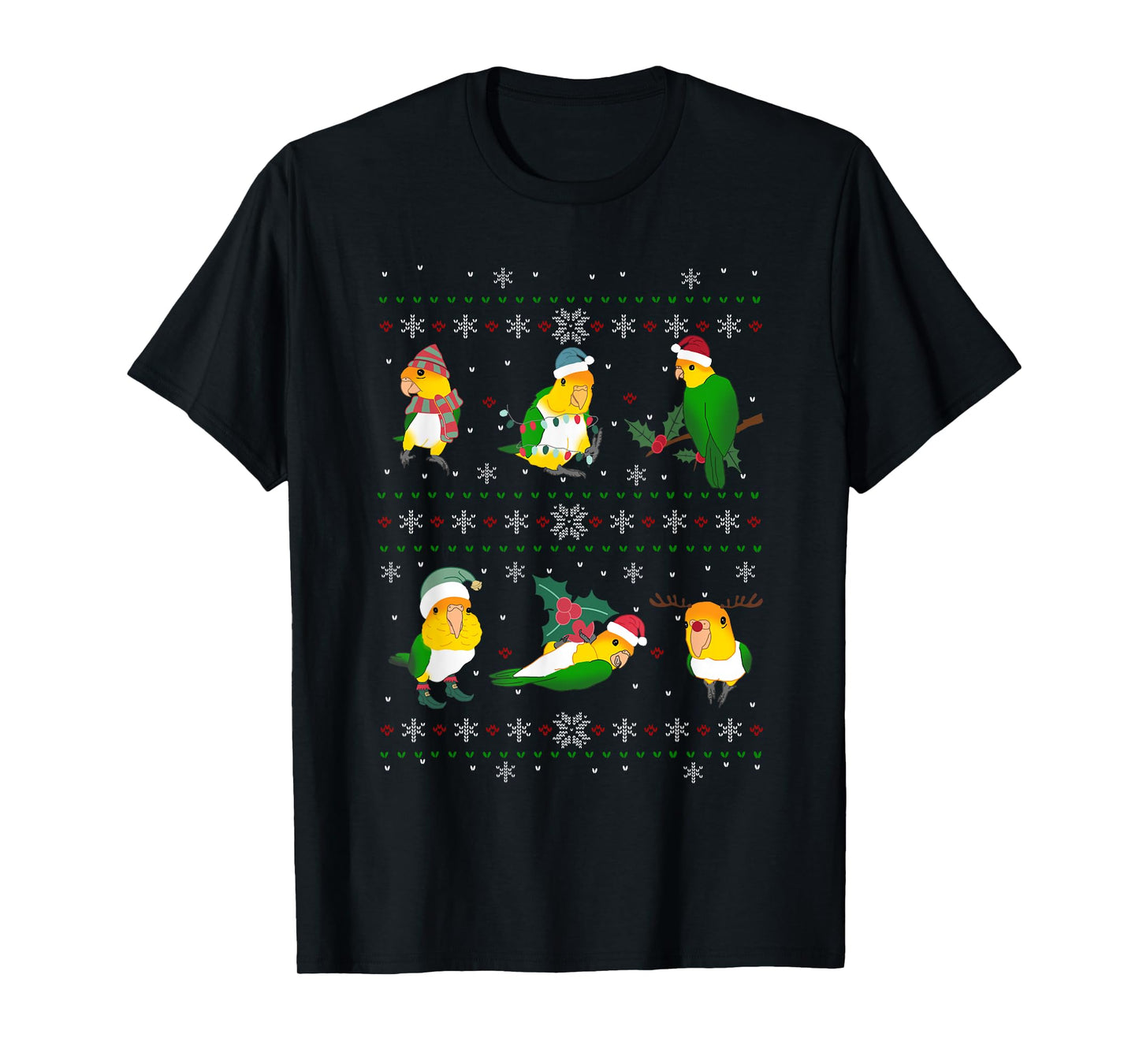 Ugly Christmas Caique Parrot Owner Holidays Birb memes T-Shirt