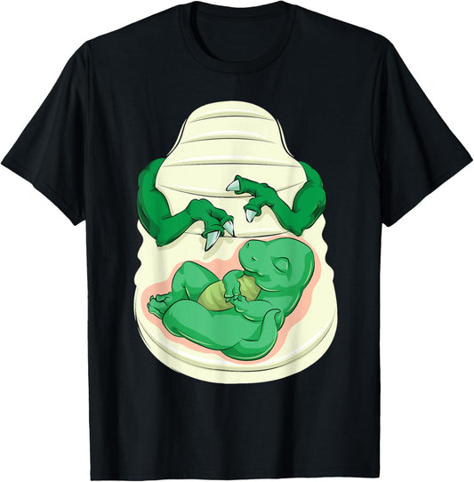 Cool Pregnant Dinosaur Halloween Costume Funny Lazy DIY Gift T-Shirt