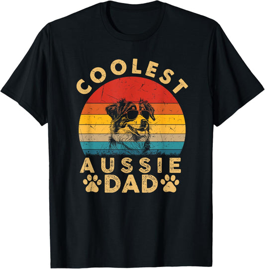 Coolest Aussie Dad Gifts for Men Vintage Aussie Dog Dad Xmas T-Shirt