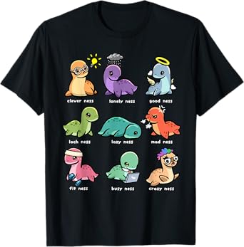 Loch Ness Monster Shirt Funny Types of Ness Cryptid Nessie T-Shirt