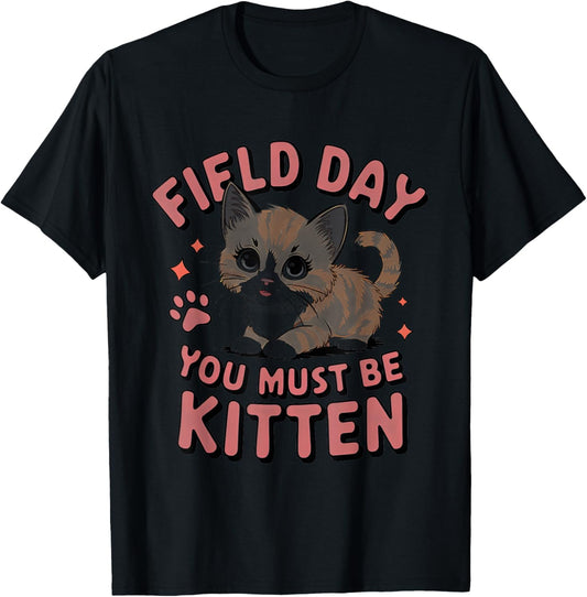 Field Day Cat Happy School Sports Games Teacher Student T-Shirt