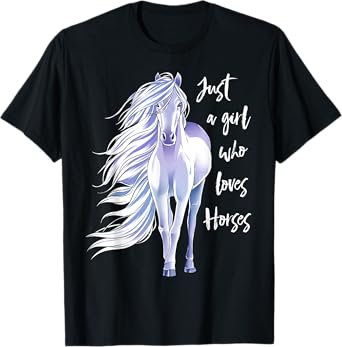 Horse Just A Girl Who Loves Horseback Riding Equestrian Farm T-Shirt
