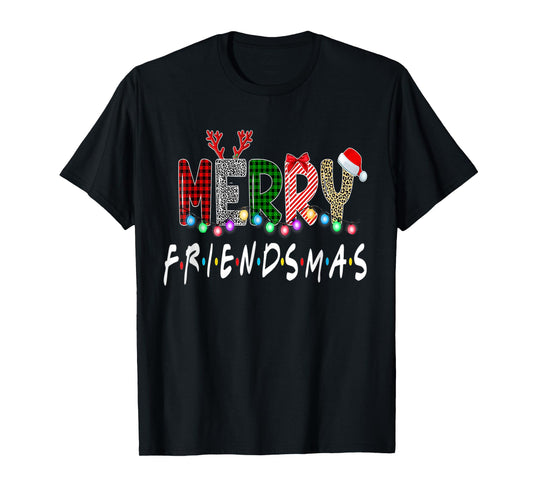 Merry Friendsmas Friends Christmas Matching Xmas Gifts Black T-Shirt