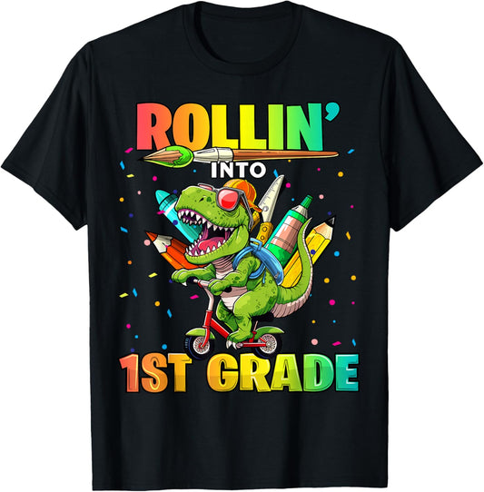 1st Grade Dinosaur Back to School First Day of School Boys T-Shirt