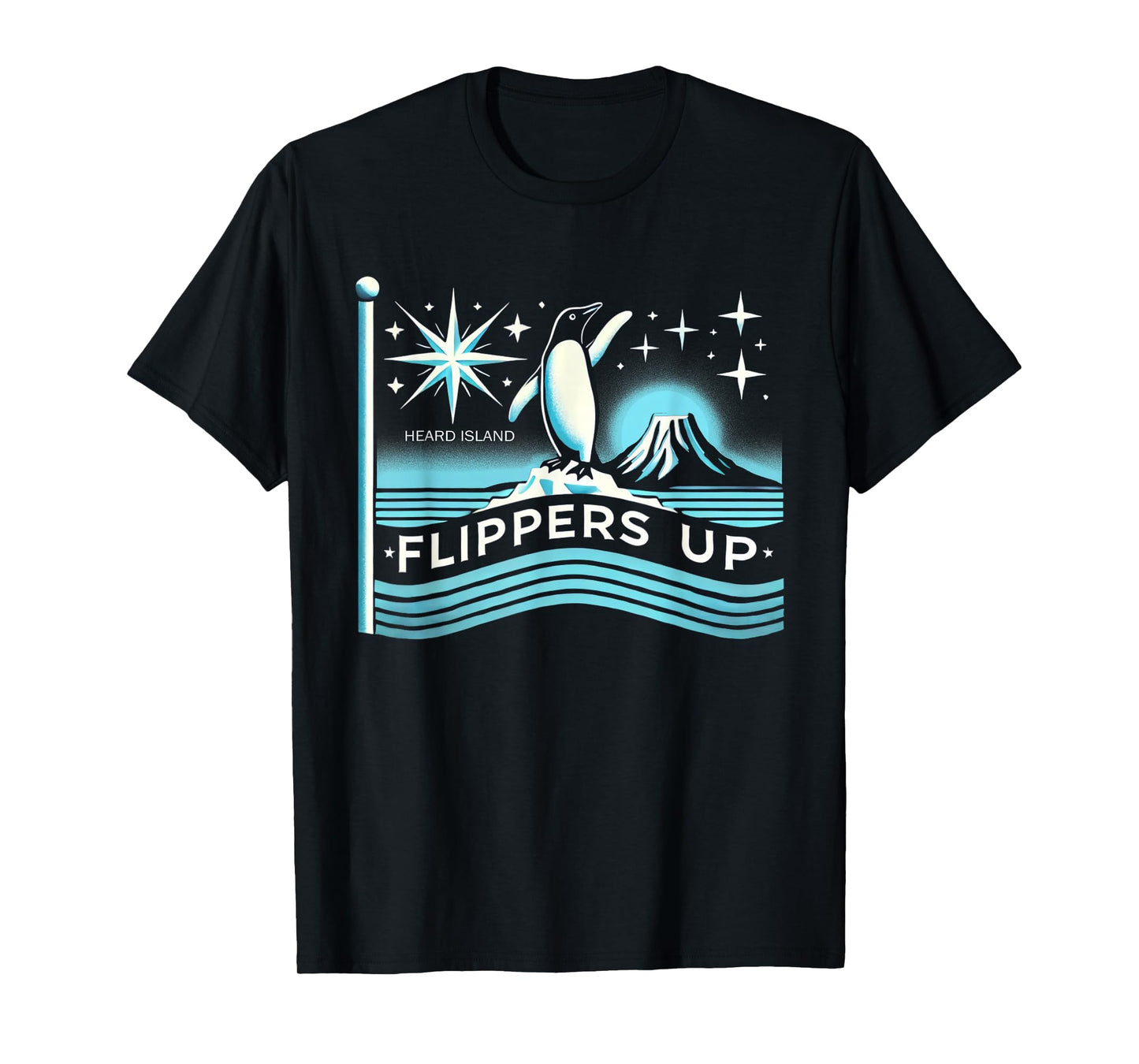 Heard Island Flippers Up Penguin Funny T-Shirt