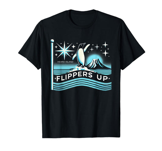 Heard Island Flippers Up Penguin Funny T-Shirt