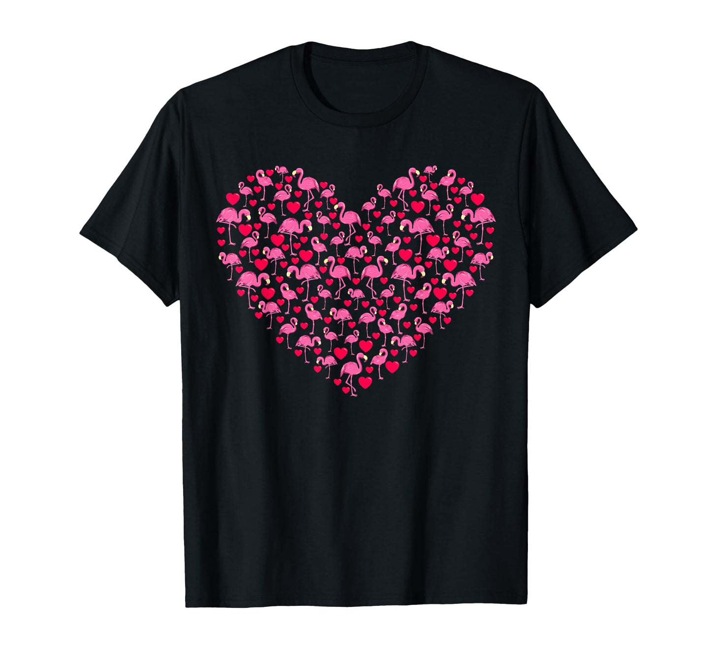 Heart Shape Flamingo Valentine's Day Flamingo Lover Couples T-Shirt