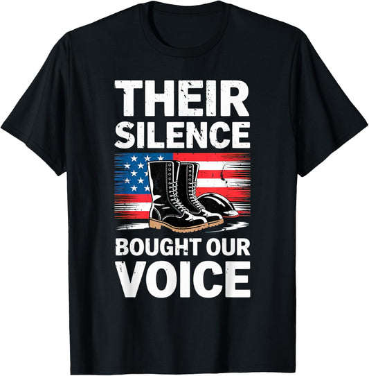 Memorial Day Honor Fallen Heroes Military Boots Dog Tags T-Shirt
