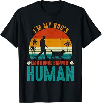 I'm My Dog's Emotional Support Retro Human Dog T-Shirt