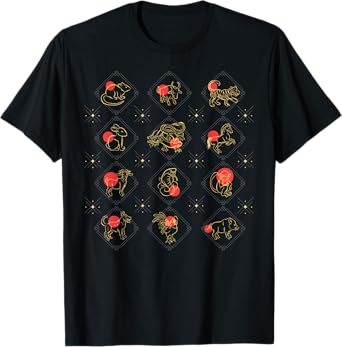 Chinese Zodiac Animal Signs Lunar Chinese New Year T-Shirt