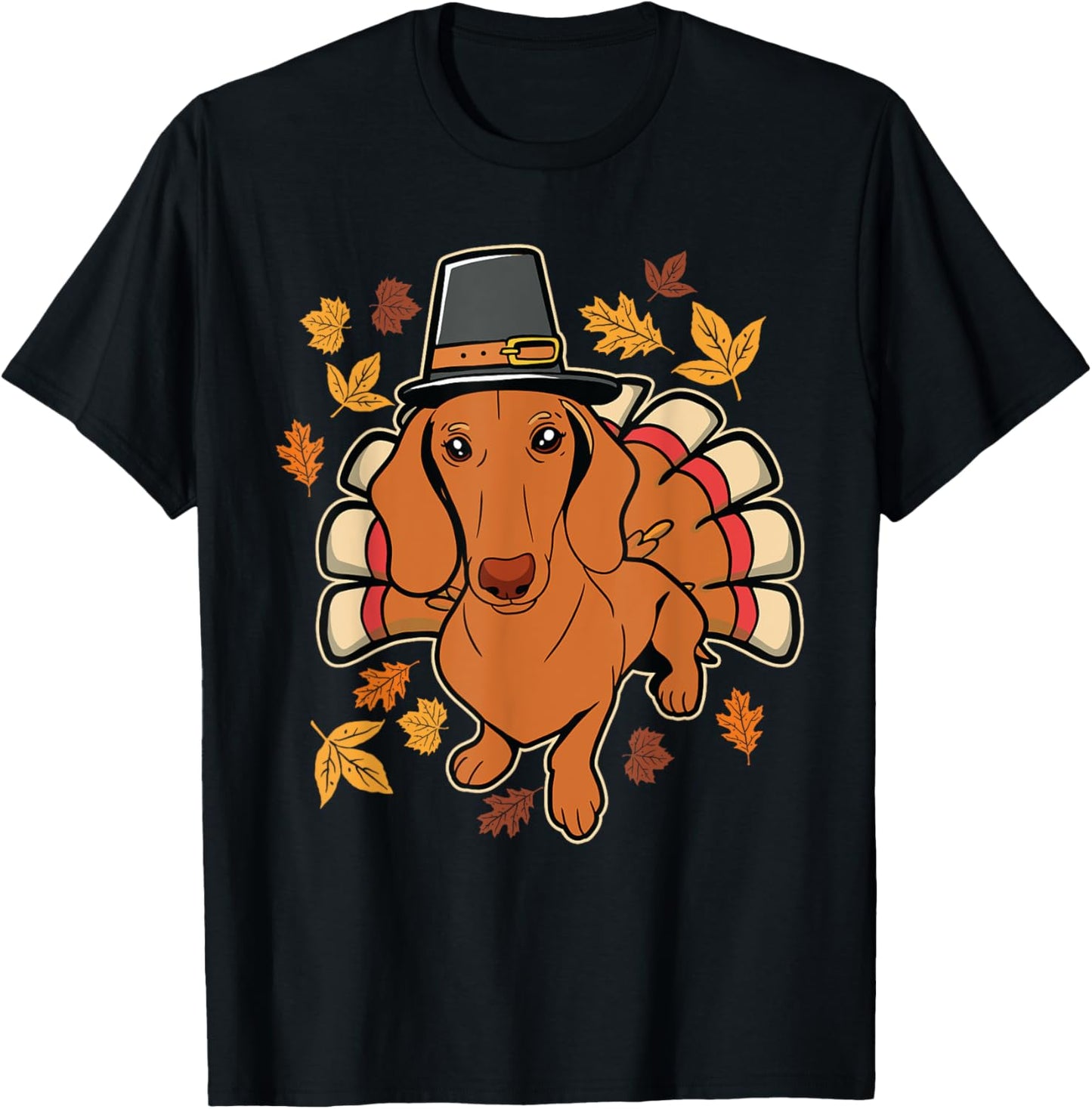 Dachshund Scarf Thanksgiving T-Shirt