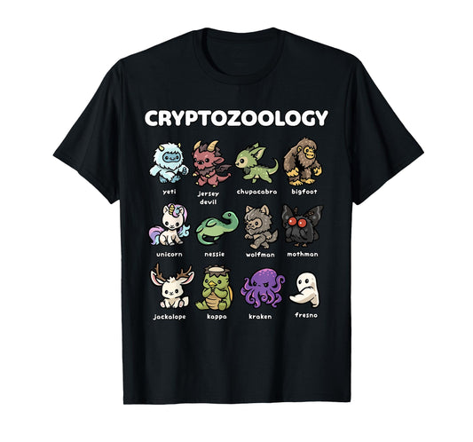 Cute Cryptozoology Creatures Kawaii Mythical Beasts T-Shirt